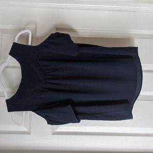 Monteau cold shoulder navy blue top